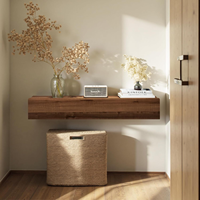 Table console flottante moderne, table étroite murale de 32 pouces pour entrée et salon