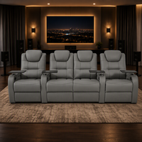 Meilleur ensemble de canapés inclinables électriques modernes en cuir véritable pour salon, multicolores, extensibles, quatre places, en bois