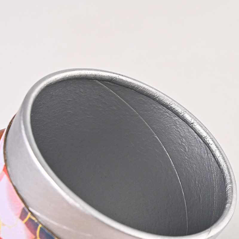 Cylinder Cardboard Tube Food Packaging With Tinplate Lid UVcoated