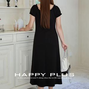 Robe trapèze imprimée Happy Plus à nouer à la taille en mousseline noire grande taille pour femme - Product Image 3