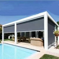 Persianas Enrollables Exteriores con Motor Tubular, Resistentes al Viento, con Sistema de Cierre Automático, de PVC, para Jardín y Patio