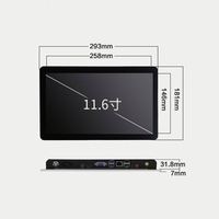 Tablette 10.1 11.6 Moniteur 11 pouces Raspberry Pi 3b + Écran tactile avec boîtier en aluminium