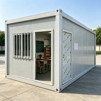 Maison conteneur préfabriquée modulaire réutilisable, détachable, portable, en acier, pour bureau de chantier temporaire, atelier, chambre, alimentée à l'énergie solaire