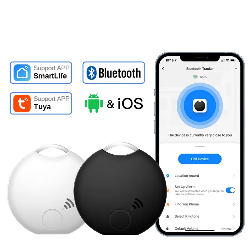 RSH Tuyaスマートタグ互換iOSAndroid BluetoothトラッカーミニGPSロケーターキーファインダー用バッグラゲッジウォレットペットキッズビークル