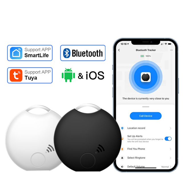 RSH Tuya Smart Tag Compatible IOS Android Bluetooth Tracker Mini GPS Locator Key Finder for Bag Luggage Wallet Pets Kids Vehicle