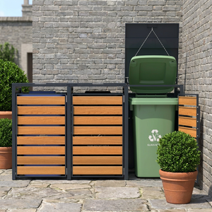 Trash <strong>Bin</strong> Box Galvanized Steel Indoor Wheelie <strong>Bin</strong> Shed 3-Piece <strong>Garden</strong> Garbage Can <strong>Storage</strong> 240L Multonnenbox Open Top Standing - Product Image 1