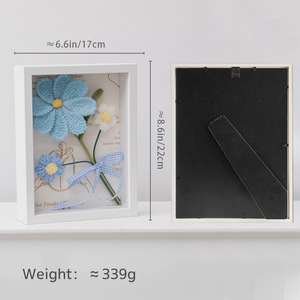 Crochet gesang hoa khung ảnh hoa nhân tạo đa cảnh hiển thị Home dest trang trí tường nghệ thuật hình ảnh khung bóng hộp - Product Image 3