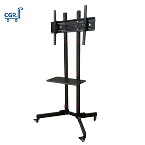 Support TV mobile universel moderne robuste à 2 niveaux pour téléviseurs de 32 à 70 pouces, chariot de sol réglable en hauteur - Product Image 6