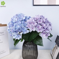 Bunga Hydrangea Buatan 3D PVC/Kawat 5 Kepala 8 Daun 150 Bunga Pewarnaan Berkualitas Tinggi Dekorasi Rumah Hotel Pernikahan