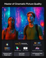 Projecteur laser triple RGB Valerion VisionMaster Pro2 4K UHD avec système d'exploitation Google TV, 3000 lumens, zoom optique 0,9-1,5x, puissance multitâches