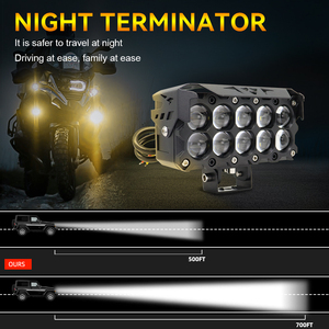 Faro LED de 100W con 10 luces LED y ventilador de refrigeración, IP67, para motocicleta, Jeep, camión, venta al por mayor de fábrica JHS - Product Image 4