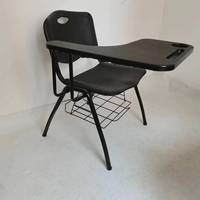 Chaise de bureau ergonomique élégante en plastique et métal pour étudiants, avec tablette d'écriture, idéale pour les salles de conférence et de lecture pour adultes