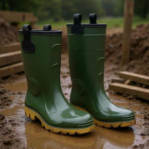 Bottes de sécurité TTAKE en PVC vert avec semelle en caoutchouc pour usage professionnel - Product Image 3