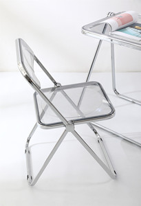 Wholesale <b>Foldable</b> Restaurant Hotel Dining Wedding Acrylic Plastic <b>Metal</b> Frame Folding <b>Garden</b> Outdoor <b>Chair</b> for Event - Product Image 4