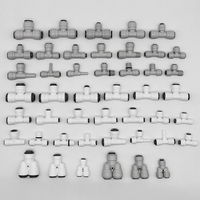 1/2 "1/4" 3/8 "OD Tube Pipe Fitting T et Y Tee 3 Way Quick Connect Ball Valve