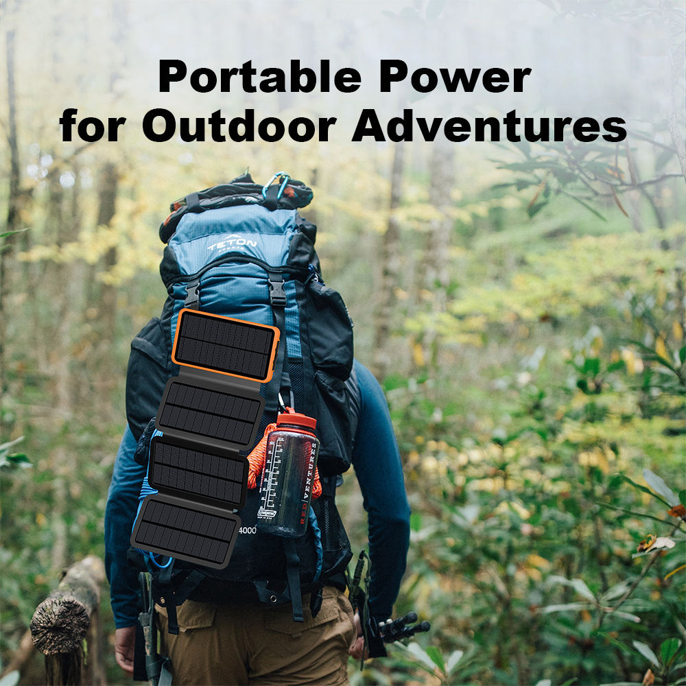 Fast Charging 20000mAh 4 Solar Panels Foldable Camping Outdoor Portable Solar Charger Power Banks Power Station With Led Lights