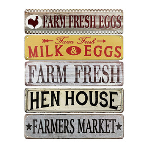 Plaque Métallique Vintage « Œufs Frais de la Ferme » – Décoration Murale Rétro Lait et Œufs pour Poulailler, Cuisine de Campagne, Ferme et Décoration de Fermeur - Product Image 1