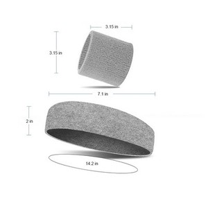 Top-selling Comfortable Custom logo Soft Breathable Cloth Sport Elastic Headband <b>Sweatband</b> Set - Product Image 6