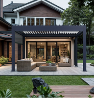 Pergola à lames orientables en alliage d'aluminium, toit réglable, abri solaire imperméable pour jardin et terrasse extérieurs