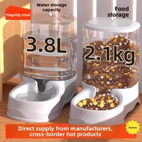 LOVEPET Distributeur Automatique d'Eau et de Nourriture pour Chats et Chiens, Sans Batterie, Auto-Remplissage, Anti-Fuite, Anti-Bouchon, Dispositif Merveilleux