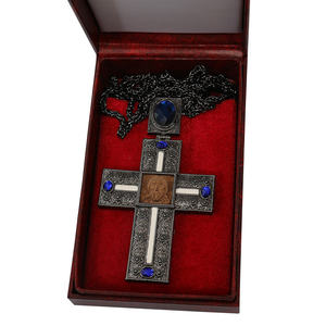 Collier croix pectorale du père du prêtre orthodoxe en bois plaqué or avec chaîne en boîte Cadeau de l'évêque spirituel de l'église - Product Image 5