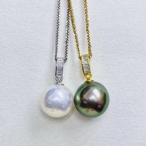 Colgante de Plata de Ley 925 31356DIY con Cuentas Redondas de 10-11 mm, Colgante de Moda para Mujer con Perlas de Lujo - Product Image 1