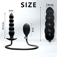 Plug anal gonflable en silicone, jouet sexuel pour adultes, perles dilatatoires, plug anal extensible