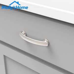 Poignées d'armoire rétro en acier inoxydable, poignées arquées, composants de quincaillerie pour tiroirs et armoires, poignées de meubles - Product Image 3