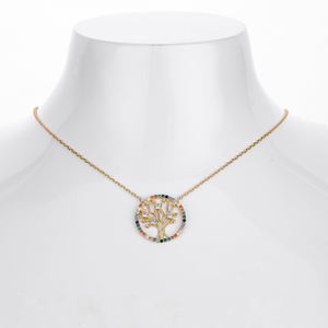 Nouveau collier Arbre de Vie en argent sterling S925 avec CZ colorés, pendentif élégant, bijoux fins pour femmes, cadeau OEM ODM - Product Image 4