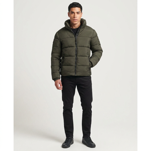 2026 <b>Long</b> Sleeves Canvas Puffer <b>Jacket</b> for Winter Wear Best Quality Breathable Material Plus Size <b>Men</b> Stand Collar Front Logo - Product Image 1
