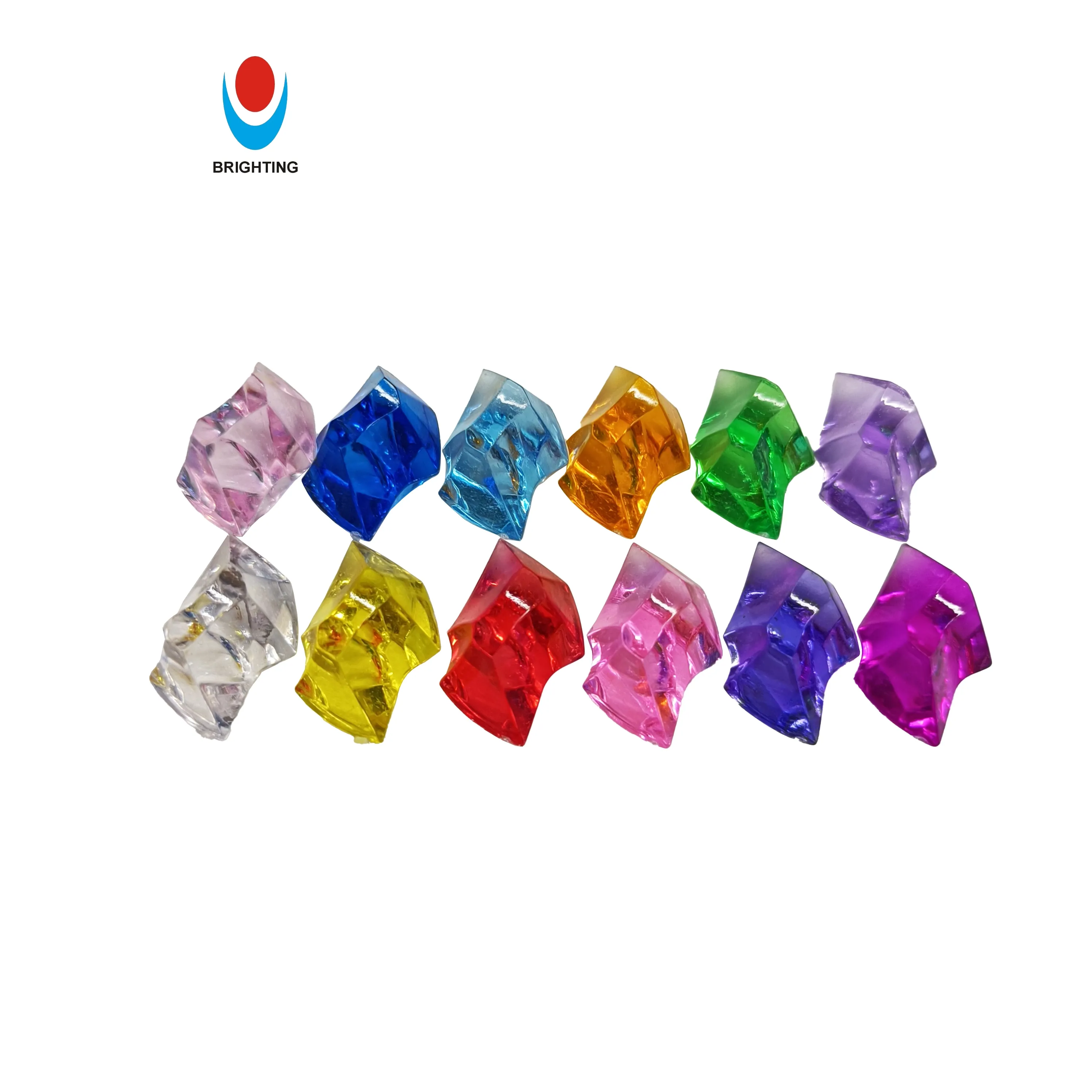 Multi coloratissimo in plastica cubetti di ghiaccio gemme diamanti di roccia cristalli all'ingrosso di diamante chiaro accessori trasparenti irregolari