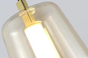 Zeal Lighting Venta al por mayor Pantalla de vidrio moderna Hierro Oro Luz de techo Interior Led Lámpara colgante de vidrio - Product Image 4