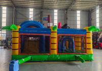 Comercial PVC fiesta patio trasero inflable Combo tobogán para niños Barco Pirata inflable saltarín Castillo parque infantil