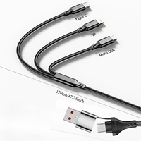Banque d'alimentation portable 3-en-1 100W en alliage d'aluminium et nylon, USB-C vers USB-A, charge rapide 5A, compatible téléphones iOS/Android