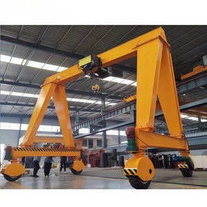 מנוף גשר נייד כבד 50 טון עם צמיגי גומי, מנוע PLC, תיבת הילוכים, הרמה חשמלית, גובה הרמה 10 מטר, שלט רחוק, היגוי 4 גלגלים - Product Image 4