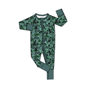 Toddler Infant Wildlife Hunting Theme Zip‑Up Romper Duck Deer Camo <b>Print</b> Baby Sleep Sleeper Pajama - Product Image 2