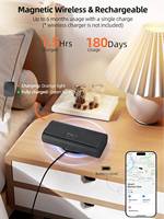 Étui intelligent pour lunettes compatible avec Find My et Android, rechargeable, anti-perte, en cuir PU