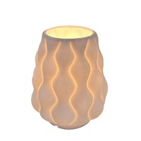 Veilleuse en porcelaine blanche luxe créatif conception simple lampe de table à feu uni pour la décoration intérieure décoration de bureau en céramique