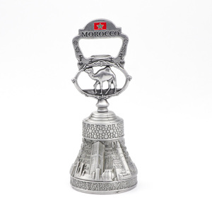 Cloche de table en alliage de zinc personnalisée avec ouvre-bouteille, souvenir touristique des pays - Product Image 3