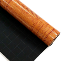 Revêtement de sol en vinyle PVC laminé, rouleau de linoléum, tapis en feuille, éponge, chêne anthracite, noir et blanc