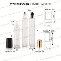 10ml bouteille de parfum en verre dépoli bouteilles d'huiles essentielles avec lèvre en aluminium stylo à bille en métal