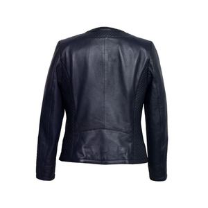Long Zippers Breathable Crewneck-Collar Latest-Design Fashion Pu Leather <b>Jacket</b> Best Quality Genuine Leather <b>Jacket</b> <b>For</b> Women - Product Image 2