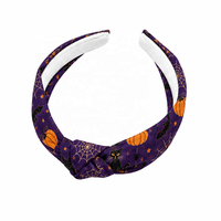 Nœud de cheveux d'Halloween pour filles, motif citrouille, en tissu, avec bandeau, accessoires de cheveux pour fêtes et célébrations