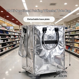 Borsa Termica Pieghevole con Ruote, Grande Capacità per la Spesa e Picnic, Portatile con Ruote e Maniglie - Product Image 4