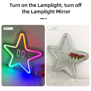 Divatla personalizzato personalizzato stella specchio al Neon con luce a Led per la decorazione camera da letto <span class=keywords><strong>di</strong></span> nozze tubo luci al neon - Product Image 5