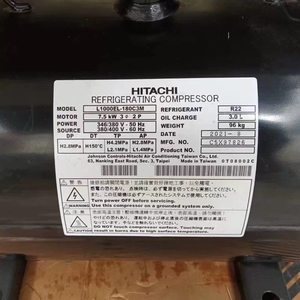 คอมเพรสเซอร์ทำความเย็นฮิตาชิ รุ่น 1000EL-160A3 ใช้สารทำความเย็น R22 กำลังไฟ 7.5 กิโลวัตต์ แรงดันไฟฟ้า 500 โวลต์ 3 เฟส สำหรับเครื่องปรับอากาศ - Product Image 3