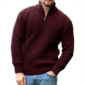 Men's Casual Knit Sweater Sweatshirt Outerwear <b>Jumper</b> <b>Pullover</b> 100% Wool Quick Dry Breathable China Manufacturer - Product Image 2