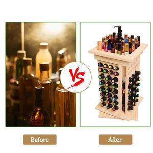 Estante de exhibición giratorio de madera para almacenamiento de aceite esencial, organizador de ranura 125 para botella de aceite <span class=keywords><strong>doTERRA</strong></span> - Product Image 3