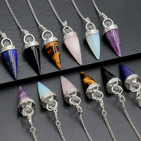 Pendentif en cristal naturel rétro en forme de cône, de haute qualité, poli, tendance, décoration suspendue, vente en gros pour cadeau