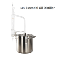 Machine de distillation d'huiles essentielles en acier inoxydable 10L avec fonction vapeur en verre Pyrex, garantie 1 an, puissance 2200W, usage domestique
